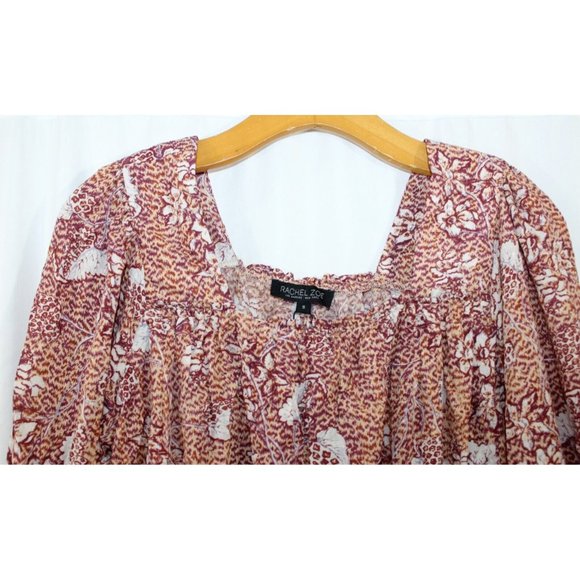 NWT Rachel Zoe Womens Multicolor Floral Puffy Sleeve Crop Top S - Picture 2 of 5